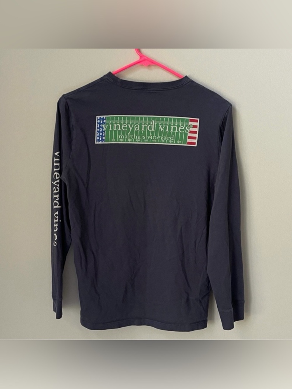 Vineyard Vines Graphic Long Sleeve Tee, Football Field - Boys Large (16)